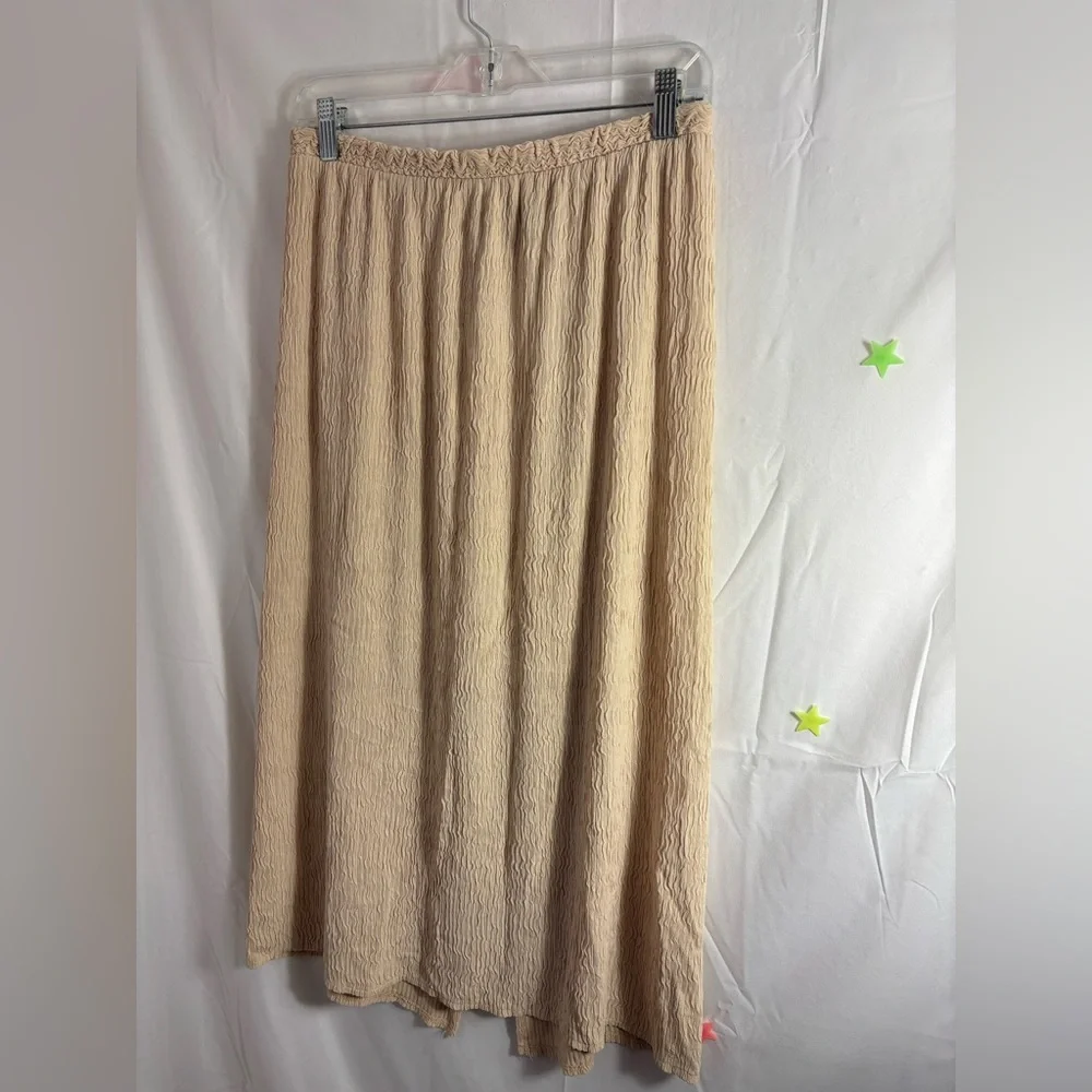 VTG 90s/y2k Cream Textured Boho Midi-Maxi Skirt‎ Women’s Size L